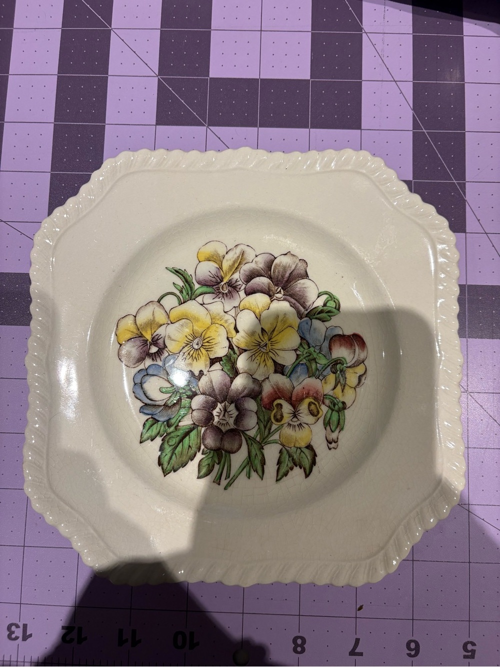 Johnson Brothers Floral Pansy Ceramic Salad Plate